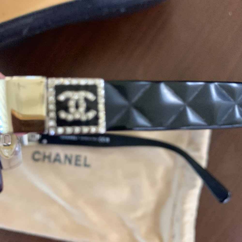 Vintage Chanel Sunglasses (approx 2005) 4130-B Swarovski crystal padded used - Picture 3 of 16